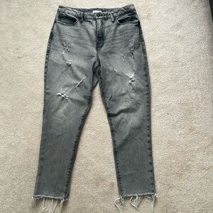 Good American Distressed Gray Jeans
